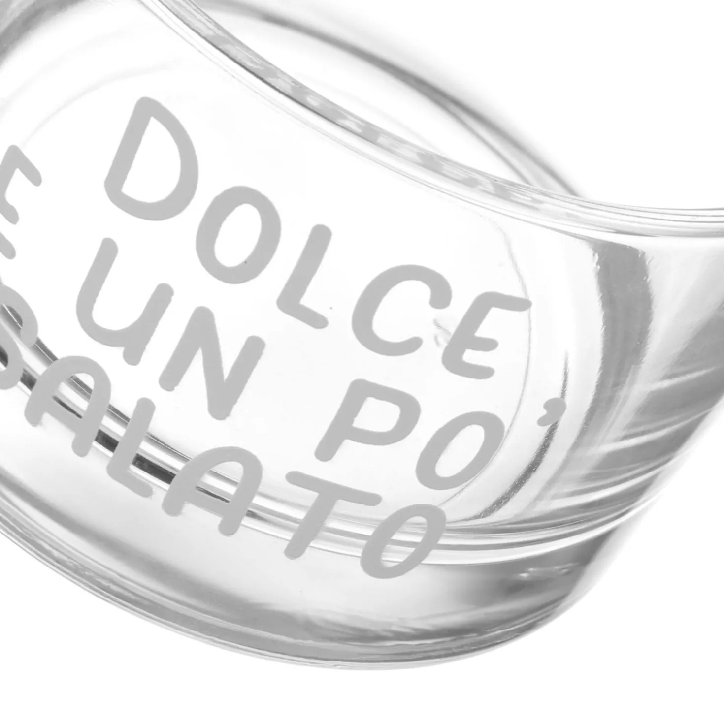 Coppetta in vetro 190 ml scritta Dolce e un po' salato
