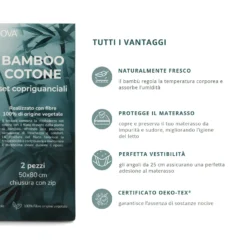 Coppia federe copriguanciali Bamboo
