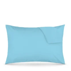 Coppia federe cotone azzurro