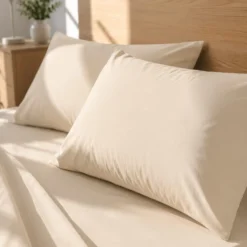 Coppia federe cotone beige
