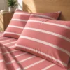 Coppia federe cotone righe corallo