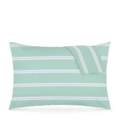 Coppia federe cotone righe verde