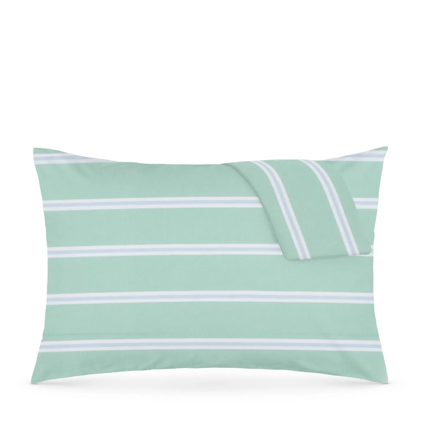 Coppia federe cotone righe verde