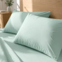 Coppia federe cotone verde