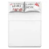 Coppia federe natalizie con scritta in cotone, da 80x50 cm