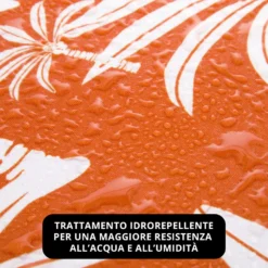 Cuscino arredo idrorepellente 50x50 cm palme arancio