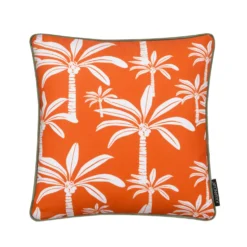 Cuscino arredo idrorepellente 40x40 cm palme arancio