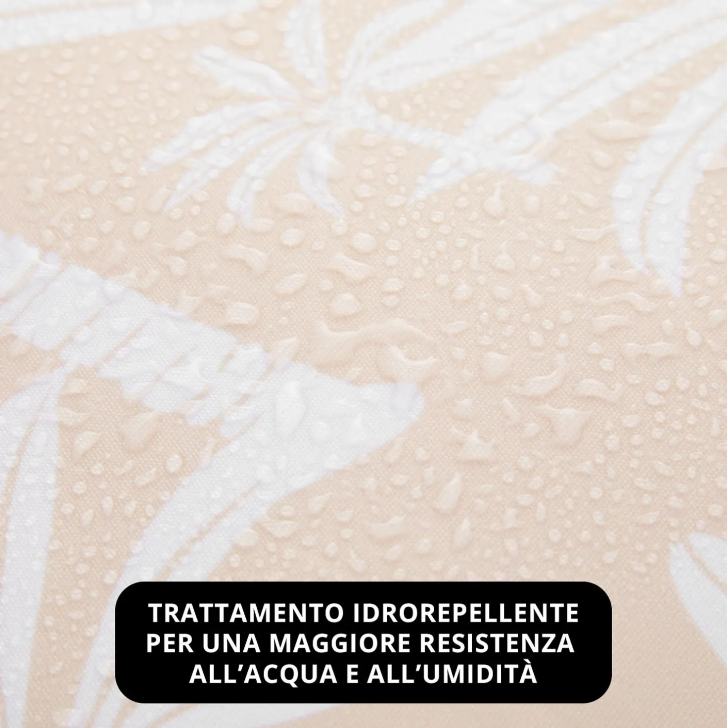 Cuscino arredo idrorepellente 50x50 cm palme beige
