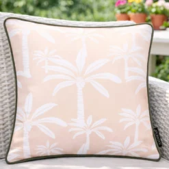 Cuscino arredo idrorepellente 40x40 cm palme beige