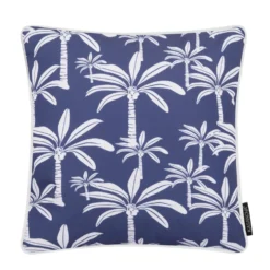 Cuscino arredo idrorepellente 50x50 cm palme blu