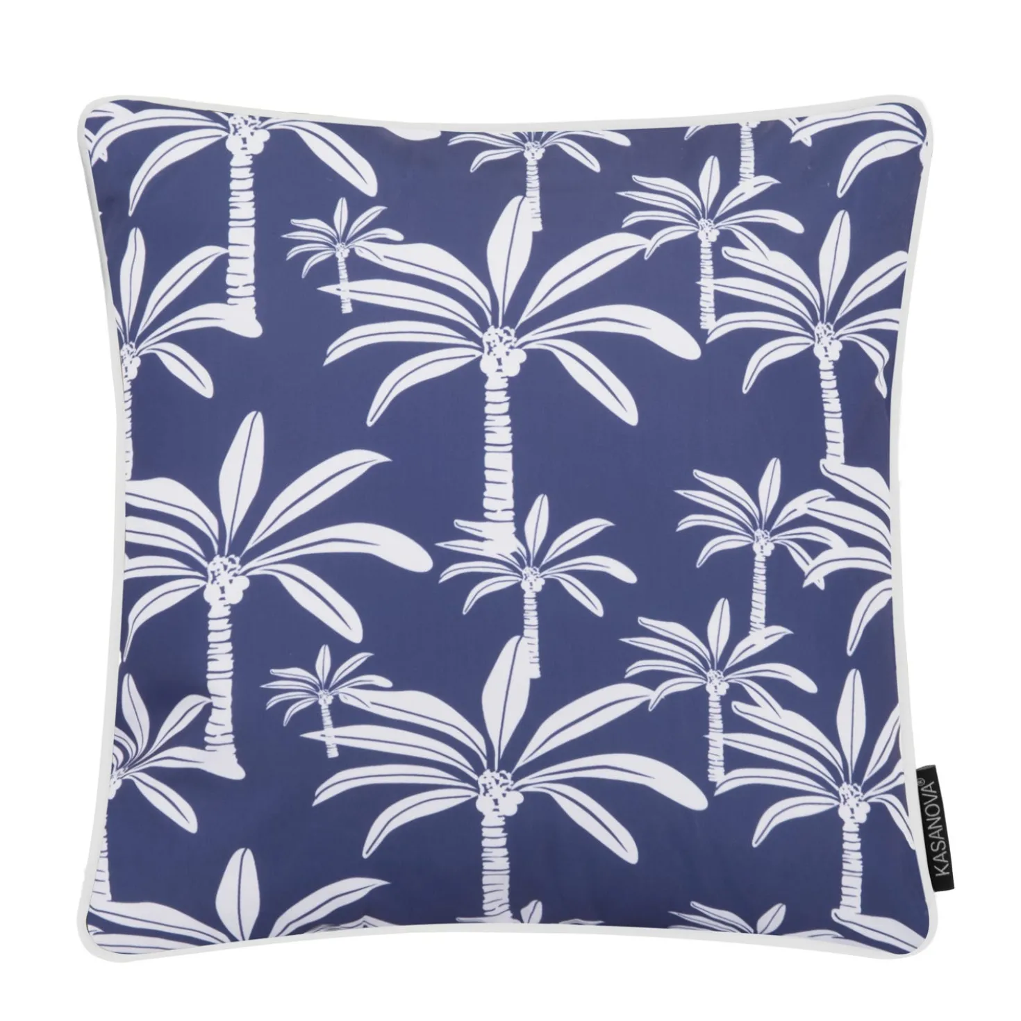 Cuscino arredo idrorepellente 50x50 cm palme blu