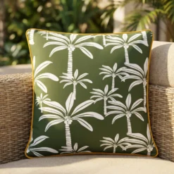 Cuscino arredo idrorepellente 50x50 cm palme verde