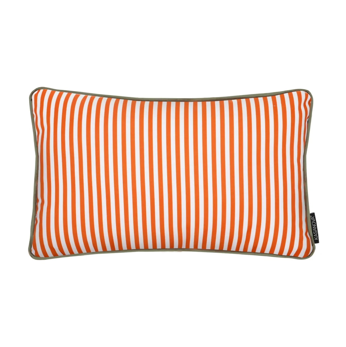 Cuscino arredo idrorepellente 30x50 cm righe arancio