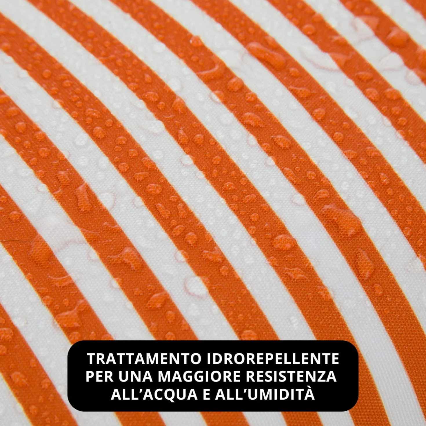 Cuscino arredo idrorepellente 30x50 cm righe arancio