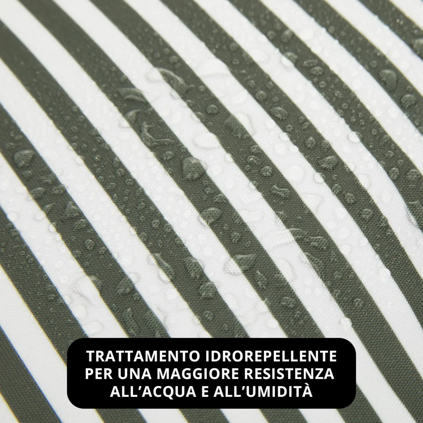Cuscino arredo idrorepellente 30x50 cm righe grigio