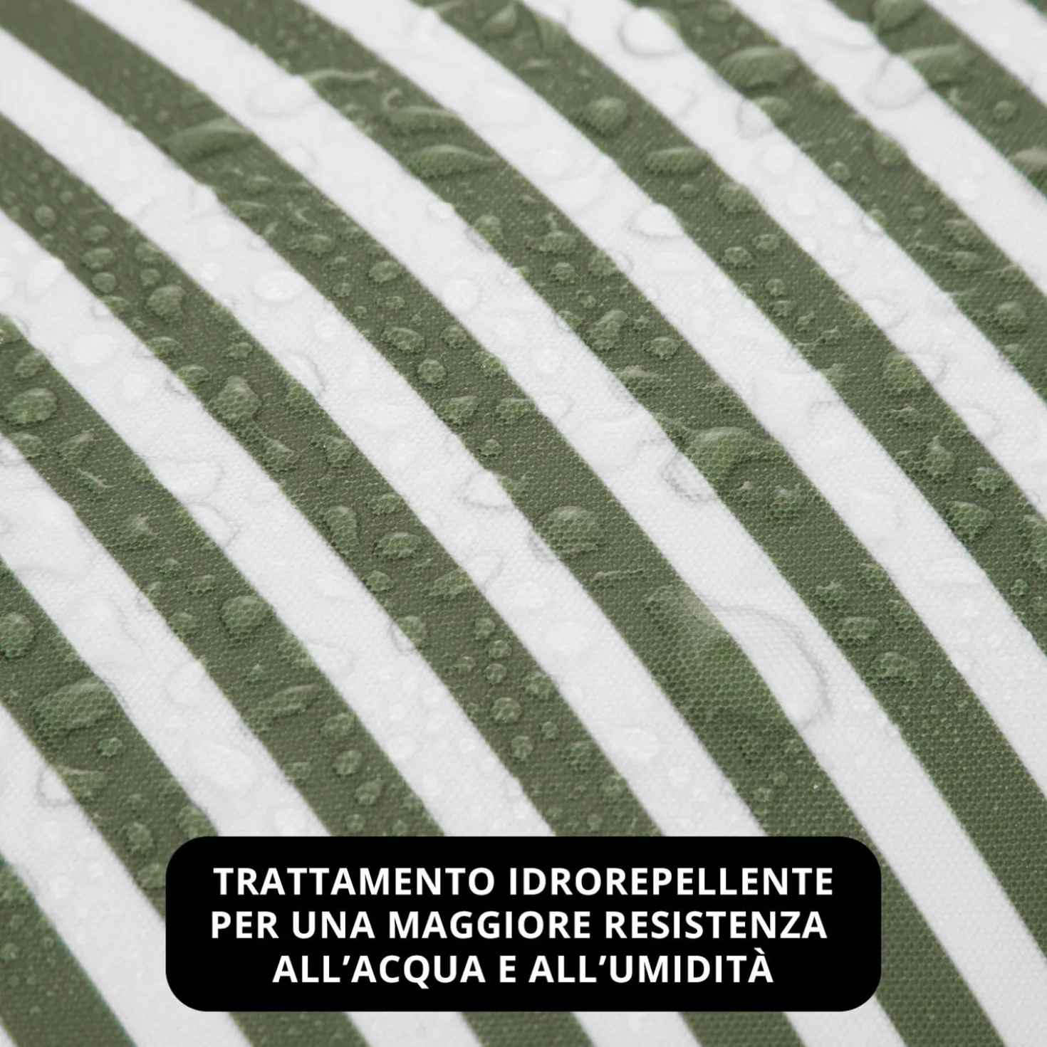 Cuscino arredo idrorepellente 30x30 cm righe verde