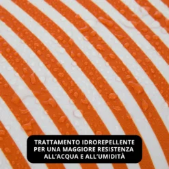 Cuscino cilindrico idrorepellente 18x50 cm righe arancio