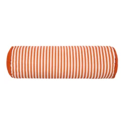 Cuscino cilindrico idrorepellente 18x50 cm righe arancio