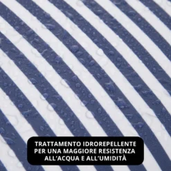 Cuscino cilindrico idrorepellente 18x50 cm righe blu