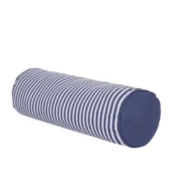 Cuscino cilindrico idrorepellente 18x50 cm righe blu