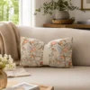 Cuscino divano 33x50 cm fiori corallo