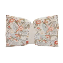Cuscino divano 33x50 cm fiori corallo