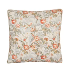 Cuscino divano 45x45 cm fiori corallo