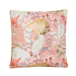 Cuscino divano 45x45 cm fiori e piume