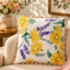 Cuscino divano 45x45 cm fiori gialli viola