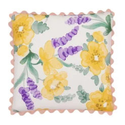 Cuscino divano 45x45 cm fiori gialli viola