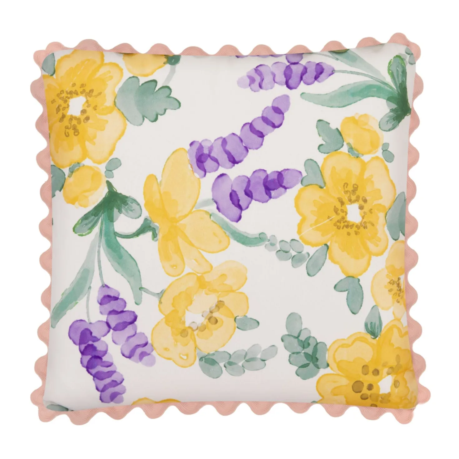 Cuscino divano 45x45 cm fiori gialli viola