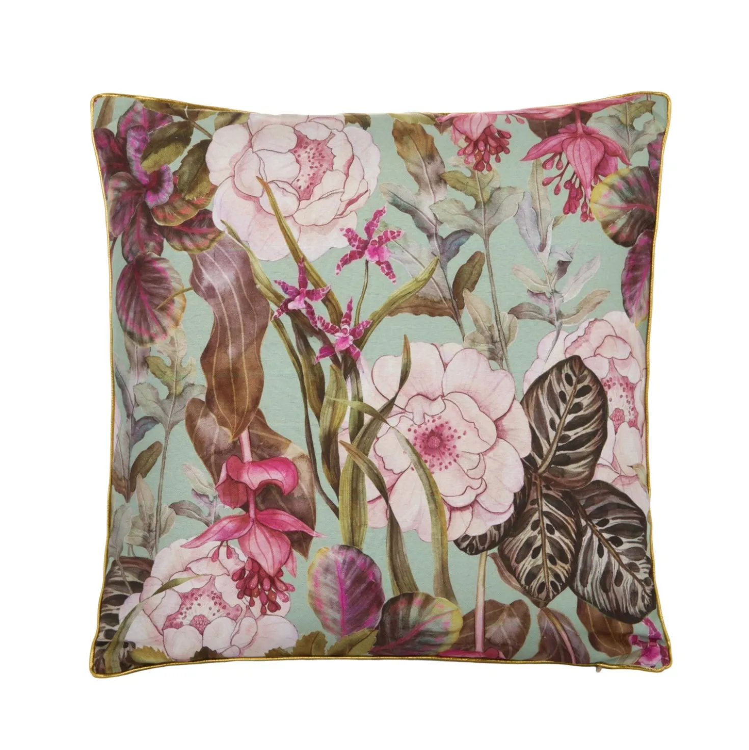 Cuscino divano 45x45 cm fiori rosa