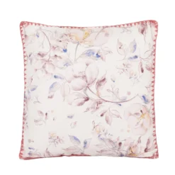 Cuscino divano 45x45 cm fiori rosa cipria