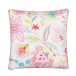Cuscino divano 45x45 cm fiori rosa stilizzati