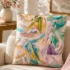 Cuscino divano 45x45 cm foglie acquerello