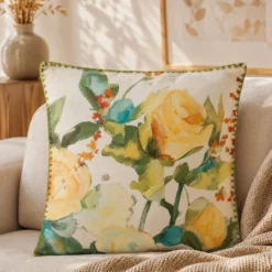 Cuscino divano 45x45 cm rose acquerello