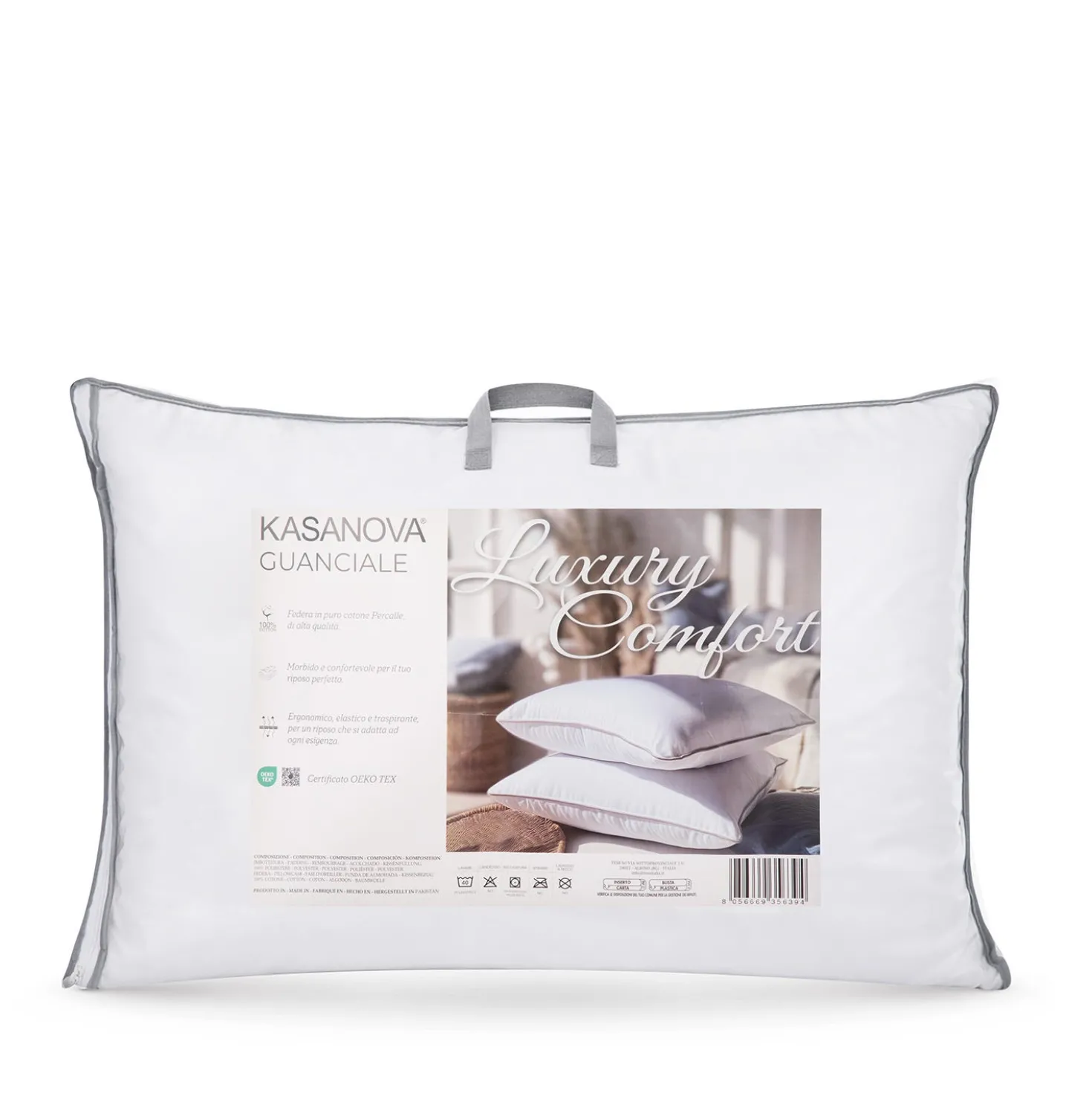 Cuscino guanciale percalle Luxury Comfort