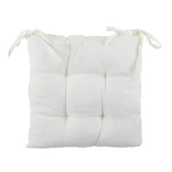 Cuscino sedia 38x38 cm cotone bianco Slub