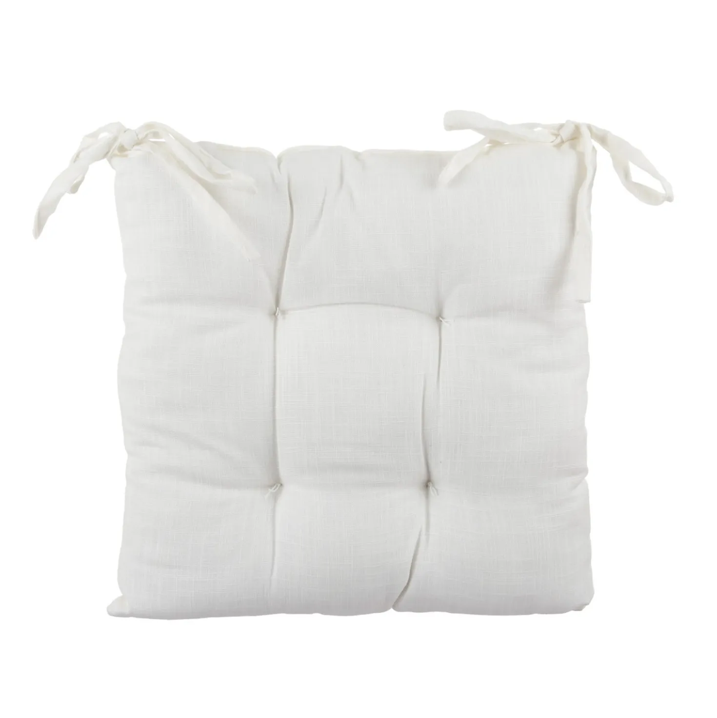Cuscino sedia 38x38 cm cotone bianco Slub