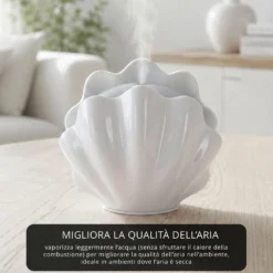 Diffusore conchiglia con cromoterapia bianco