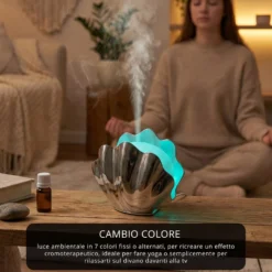 Diffusore conchiglia con cromoterapia cromato