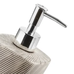 Dispenser sapone graffiato in stoneware, da 8x17 cm