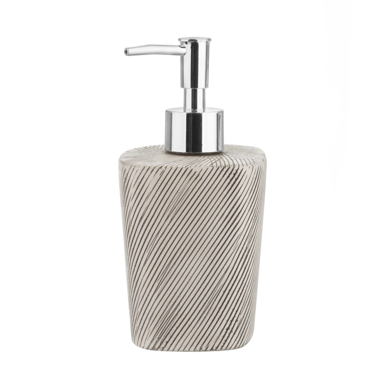 Dispenser sapone graffiato in stoneware, da 8x17 cm