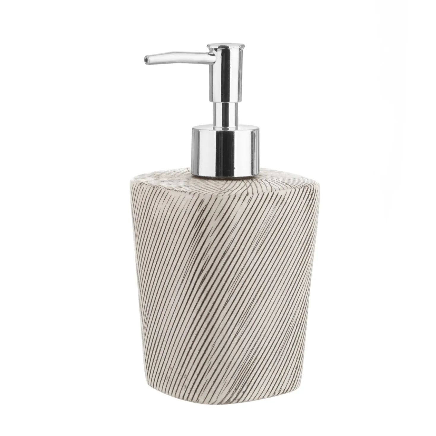 Dispenser sapone graffiato in stoneware, da 8x17 cm