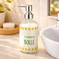 Dispenser sapone vetro 500 ml Bolle Color Bloom