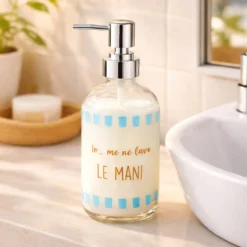Dispenser sapone vetro 500 ml Le Mani Color Bloom