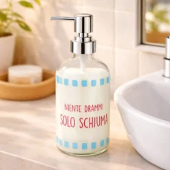 Dispenser sapone vetro 500 ml Schiuma Color Bloom
