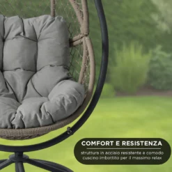 Dondolo da giardino oscillante e rotante grigio Kenan