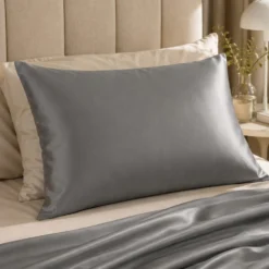 Federa in raso grigio 50x80 cm