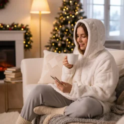 Felpa con cappuccio e tasche bianca